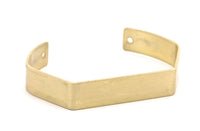 Raw Brass Cuff - 3 Raw Brass Cuff Bracelet Blank Bangle With 2 Holes (145x10x1mm) Brc064