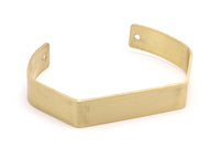 Raw Brass Cuff - 3 Raw Brass Cuff Bracelet Blank Bangle With 2 Holes (145x10x1mm) Brc064