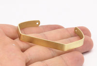 Brass Cuff Bracelet - 8 Raw Brass Cuff Bracelet Blank Bangle With 2 Holes (145x6x1mm) BRC066