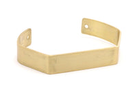 Raw Brass Cuff - 3 Raw Brass Cuff Bracelet Blank Bangle With 2 Holes (145x10x1mm) Brc064
