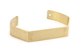 Raw Brass Cuff - 3 Raw Brass Cuff Bracelet Blank Bangle With 2 Holes (145x10x1mm) Brc064