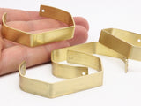 Raw Brass Cuff - 3 Raw Brass Cuff Bracelet Blank Bangle With 2 Holes (145x10x1mm) Brc064