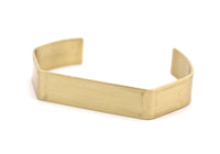 Raw Brass Cuff - 2 Raw Brass Cuff Bracelet Blank Bangles (145x12x1mm) Brc068