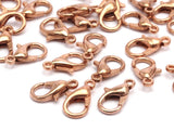 Copper Parrot Clasp, 100 Copper Plated Lobster Claw Clasps (12mm) A0817