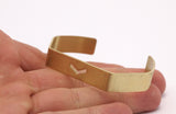 Brass Chevron Cuff - 3 Raw Brass Chevron Cuff Bracelet Blank Bangles (145x10x1mm) Brc063
