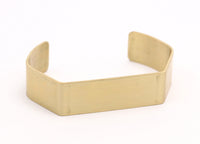145mm Brass Cuff - 2 Raw Brass Cuff Bracelet Blank Bangles  (145x15x1mm) Brc069