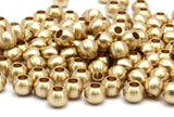 Tiny Bracelet Bead, 25 Raw Brass Ball Beads, Findings (5.8x4.8mm) A0743