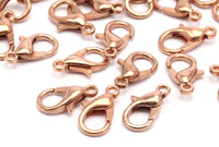 Copper Parrot Clasp, 100 Copper Plated Lobster Claw Clasps (12mm) A0817