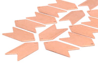 Copper Arrow Blank, 10 Raw Copper Arrow Stamping Pendant Tags With Chevron Charms (15x30x0.80mm) D0484
