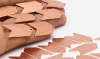Copper Arrow Blank, 10 Raw Copper Arrow Stamping Pendant Tags With Chevron Charms (15x30x0.80mm) D0484