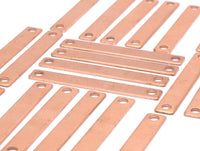 Copper Bar Blank, 12 Raw Copper Stamping Connectors, Blanks  (6x44x0.80mm) D0498