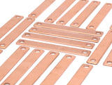 Copper Bar Blank, 12 Raw Copper Stamping Connectors, Blanks  (6x44x0.80mm) D0498