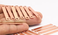 Copper Bar Blank, 12 Raw Copper Stamping Connectors, Blanks  (6x44x0.80mm) D0498