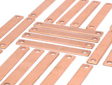 Copper Bar Blank, 12 Raw Copper Stamping Connectors, Blanks  (6x44x0.80mm) D0498