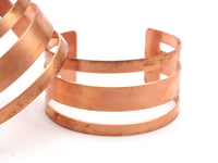 Copper Cuff Bracelet - 2 Raw Copper Cuff Bracelet Bangles (30x156x1mm) Brc089