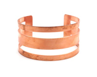 Copper Cuff Bracelet - 2 Raw Copper Cuff Bracelet Bangles (30x156x1mm) Brc089