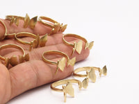 Brass Butterfly Ring - 5 Raw Brass Adjustable Butterfly Rings - (18-19mm) Mn72