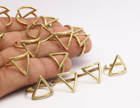 Open Triangle Ring - 5 Raw Brass Triangle Rings - (16-17mm) Mn77