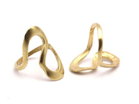 Brass Boho Ring - 4 Raw Brass Chic Rings - (20mm) Mn60