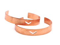 Copper Chevron Bracelet - 3 Raw Copper Chevron Bracelet Stamping Blanks , Cuff (10x145x1mm) Brc080