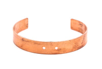 Copper Bracelet Blank - 2 Raw Copper Bracelet Stamping Blanks , Cuffs With 2 Holes (10x145x1mm)  Brc086
