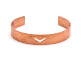 Copper Chevron Bracelet - 3 Raw Copper Chevron Bracelet Stamping Blanks , Cuff (10x145x1mm) Brc080