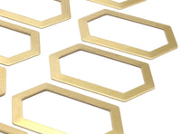 6 Raw Brass Hexagons (54x32x0.80mm) D0394