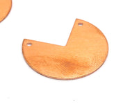 Three Quarter Copper Blank, 10 Raw Copper Stamping Blank Pendants With 2 Holes (30x25x0.80mm) D0528