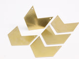 8 Raw Brass Chevrons 2 Holes Blanks (40x25x0.80mm) A0836--n617