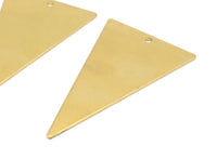 1 Loop Triangle Pendant, 6 Raw Brass Triangle Pendants With 1 Holes (50x28x0.80mm) A0928