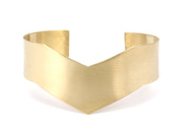 Raw Brass Chevron Cuff  (150x19x0.80mm)  Brc093
