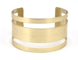 Brass Striped Bangle - 2 Raw Brass Cuff Bracelet Bangle (35x156x0.80mm)  Brc100