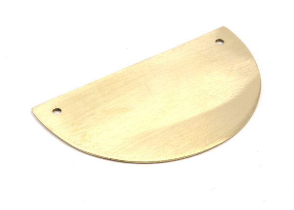 6 Raw Brass Semi Circle Blanks 2 hole (50x30x0.80) A1148