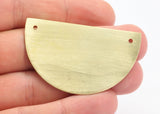 6 Raw Brass Semi Circle Blanks 2 hole (50x30x0.80) A1148