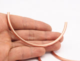 Copper Noodle Tubes - 6 Raw Copper Semi Circle Tubes (4x95mm)  D0480