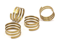 Spiral Ring Setting - 12 Raw Brass Spiral Ring Setting (18-19mm) Mn54
