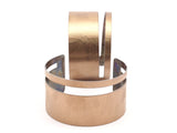 Steel Textured Cuff - 2 Stainless Steel Textured Cuff Bracelet Bangles (35x156x0.80mm) Brc145