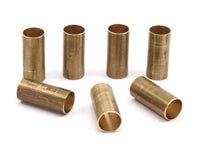 Industrial Tube Beads, 12 Raw Brass Industrial Tube Findings, (11x25)--r018