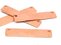 Copper Bracelet Bar, 10 Raw Copper Stamping Blanks, Necklace, Bracelet Findings (10x45x0.80mm) D0518