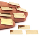 Brass Rectangle Bar, 12 Raw Brass Rectangle Stamping Blanks with 2 Holes, Necklace Pendants (25x15x0.80mm) A0774