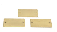 Brass Rectangle Bar, 12 Raw Brass Rectangle Stamping Blanks with 2 Holes, Necklace Pendants (25x15x0.80mm) A0774