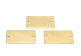 Brass Rectangle Bar, 12 Raw Brass Rectangle Stamping Blanks with 2 Holes, Necklace Pendants (25x15x0.80mm) A0774