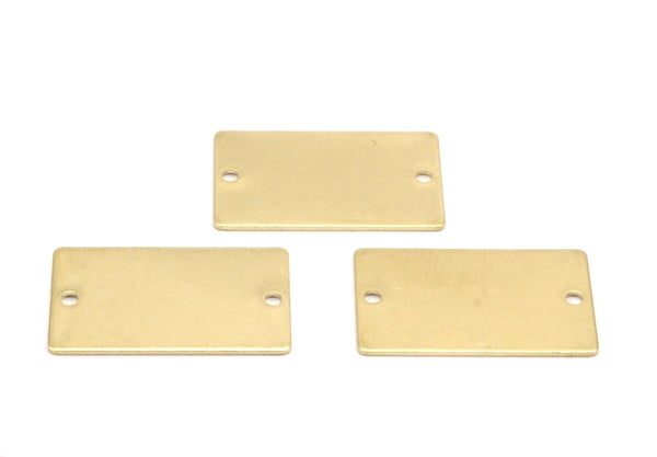 Brass Rectangle Bar, 12 Raw Brass Rectangle Stamping Blanks with 2 Holes, Necklace Pendants (25x15x0.80mm) A0774