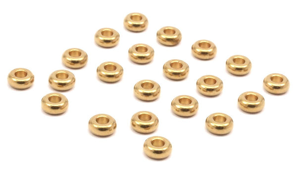 25 Raw Brass Spacer Rondelle Beads (6.9x2.9mm) Y202