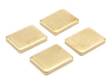 Brass Geometric Blank, 6 Raw Brass Rectangle Blanks (20x15x3mm) Y203