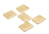 Brass Geometric Blank, 6 Raw Brass Rectangle Blanks (20x15x3mm) Y203