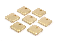 Brass Square Charm, 6 Raw Brass Squares (15x3mm) Y206
