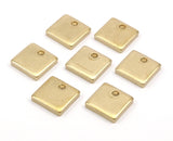 Brass Square Charm, 6 Raw Brass Squares (15x3mm) Y206