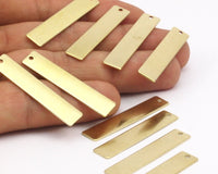 Brass Rectangle Bar, 24 Raw Brass Rectangle Stamping Blank,  Pendants (40x8x0.80mm) A0807