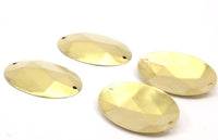 Brass Oval Connector, 10 Raw Brass Oval Connectors with 2 Holes (37x27x0.45mm) Y223
